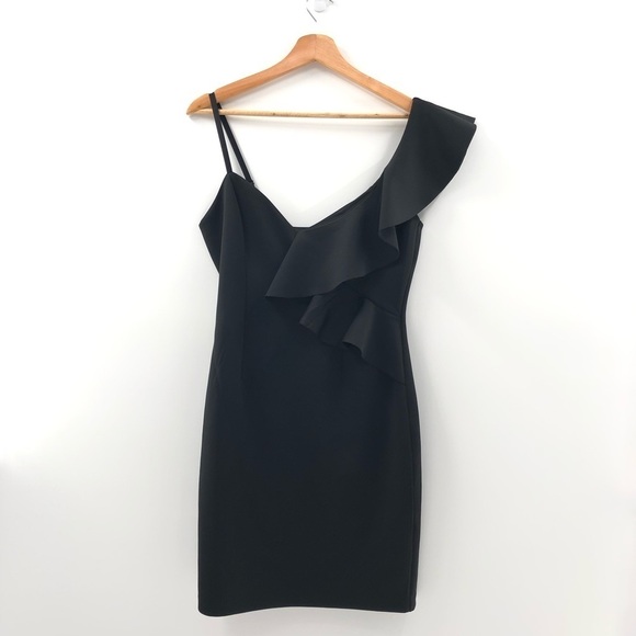 Guess Dresses & Skirts - Guess Daniela Ruffled V-Neck Mini Dr Jet Black Medium